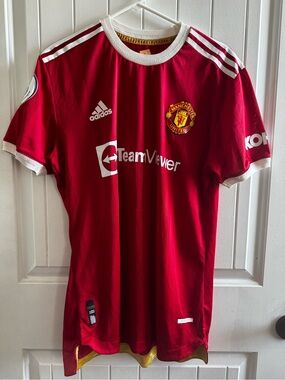 Adidas Red Cristiano Ronaldo Manchester United 2021-2022 Home Jersey